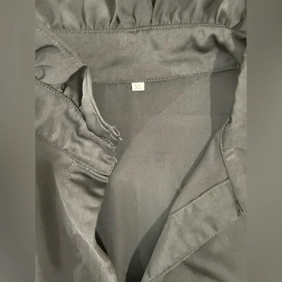 COPY - Casual Ruffle High Neck Puff Sleeve Top - Picture 4 of 4